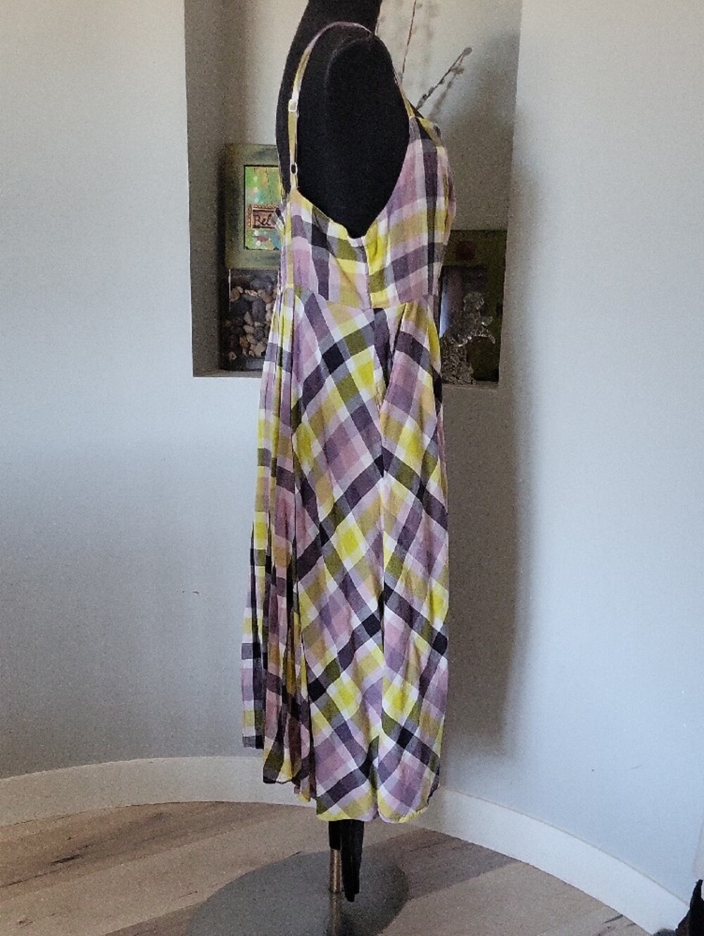 Torrid Multi Plaid Challis Button Front Midi Dress Size 1X - Picture 11 of 15